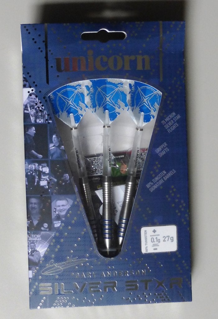 Unicorn Gary Anderson Silver Star P3 80% 27 gram (2309), Ophalen of Verzenden, Zo goed als nieuw, Pijlen