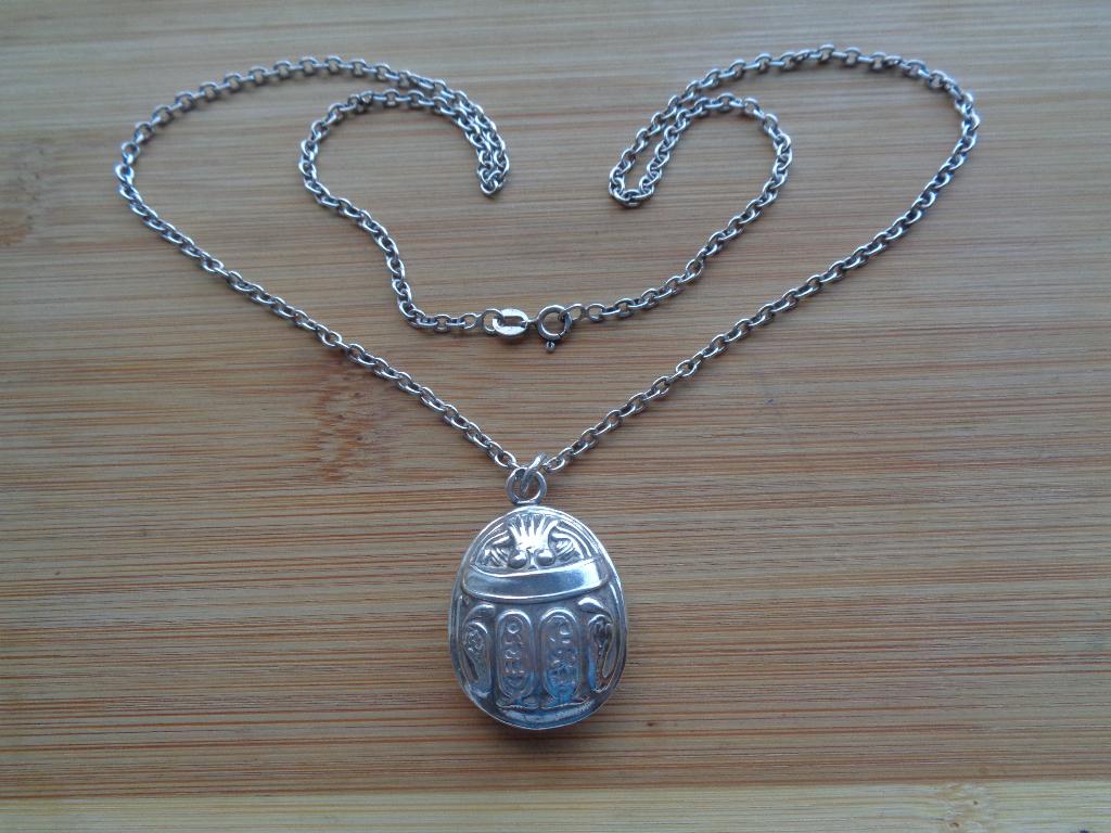 zilveren ketting met Egyptische hanger [300], Met hanger, Verzenden, Zo goed als nieuw, Zilver