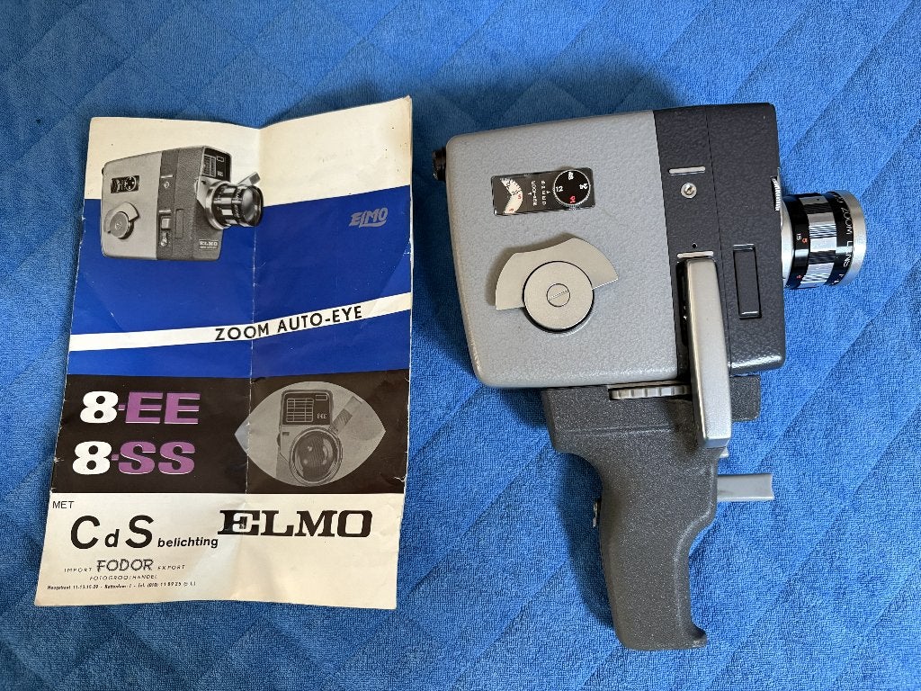 Elmo 8mm filmcamera met handleiding - Vintage, Ophalen, 8mm, Camera