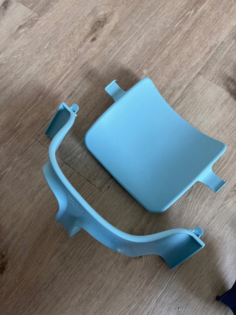 Stokke Tripp Trapp rugsteun en voorsteun (babyset), Ophalen, Zo goed als nieuw, Meegroeistoel