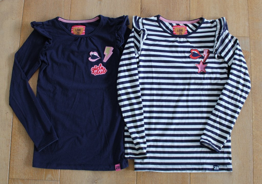2 longsleeves van Z8 maat 140/146, Kinderen en Baby's, Kinderkleding | Maat 140, Gebruikt, Meisje, Z8, Ophalen of Verzenden