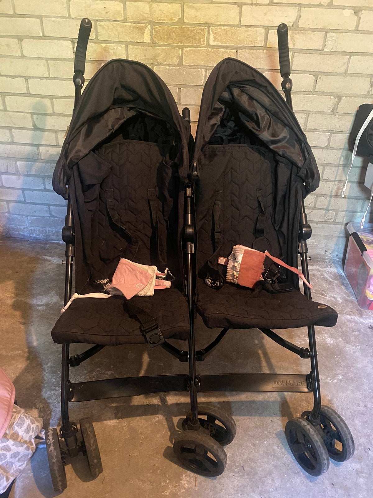Topmark duo buggy / tweelingbuggy, Ophalen, Gebruikt, Overige merken, Verstelbare rugleuning