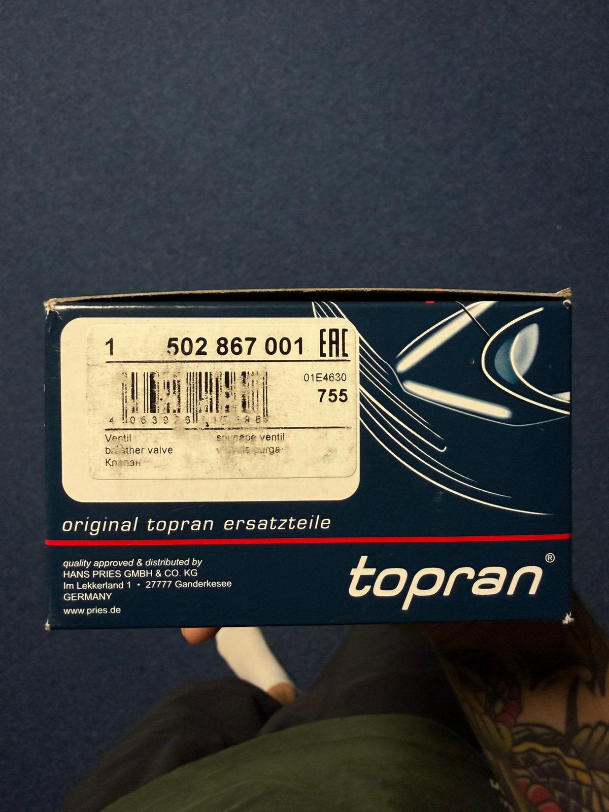 TOPRAN Fuel tank breather valve M54 BMW, Auto-onderdelen, Ophalen of Verzenden, Nieuw, BMW