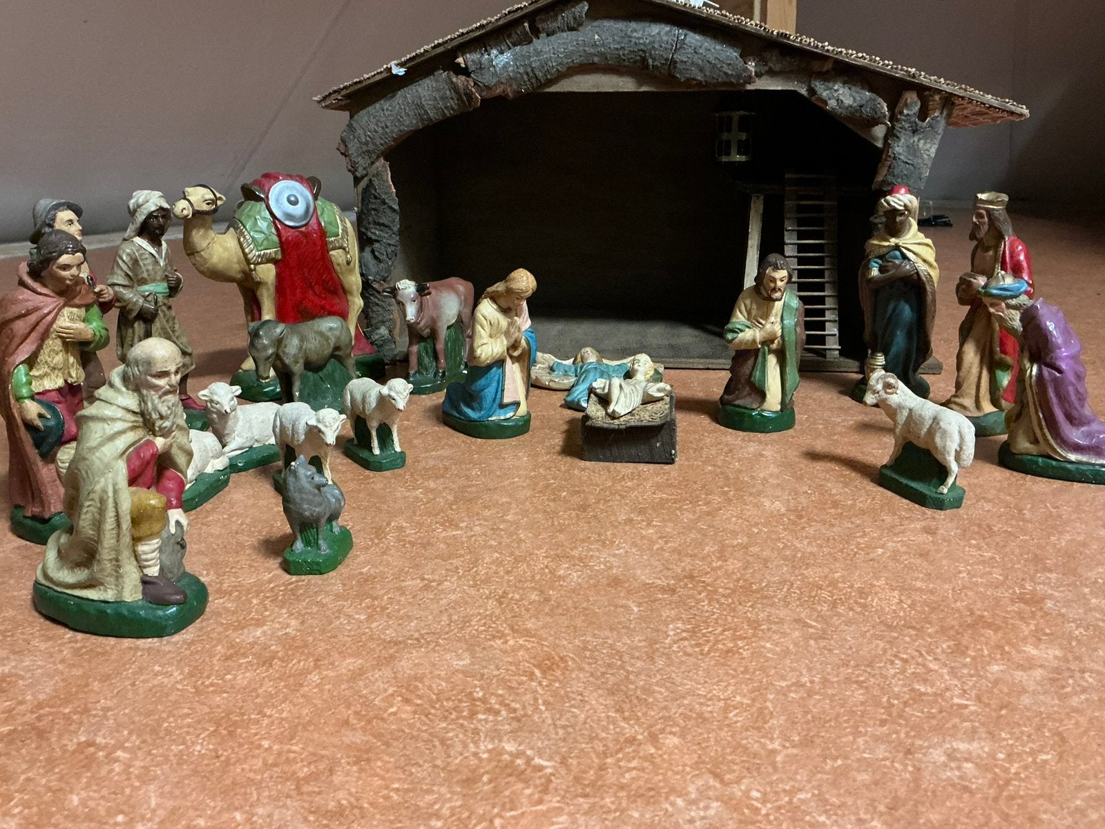 Kerstgroep Kerststal 1952 Antiek Vintage, Diversen, Ophalen, Gebruikt