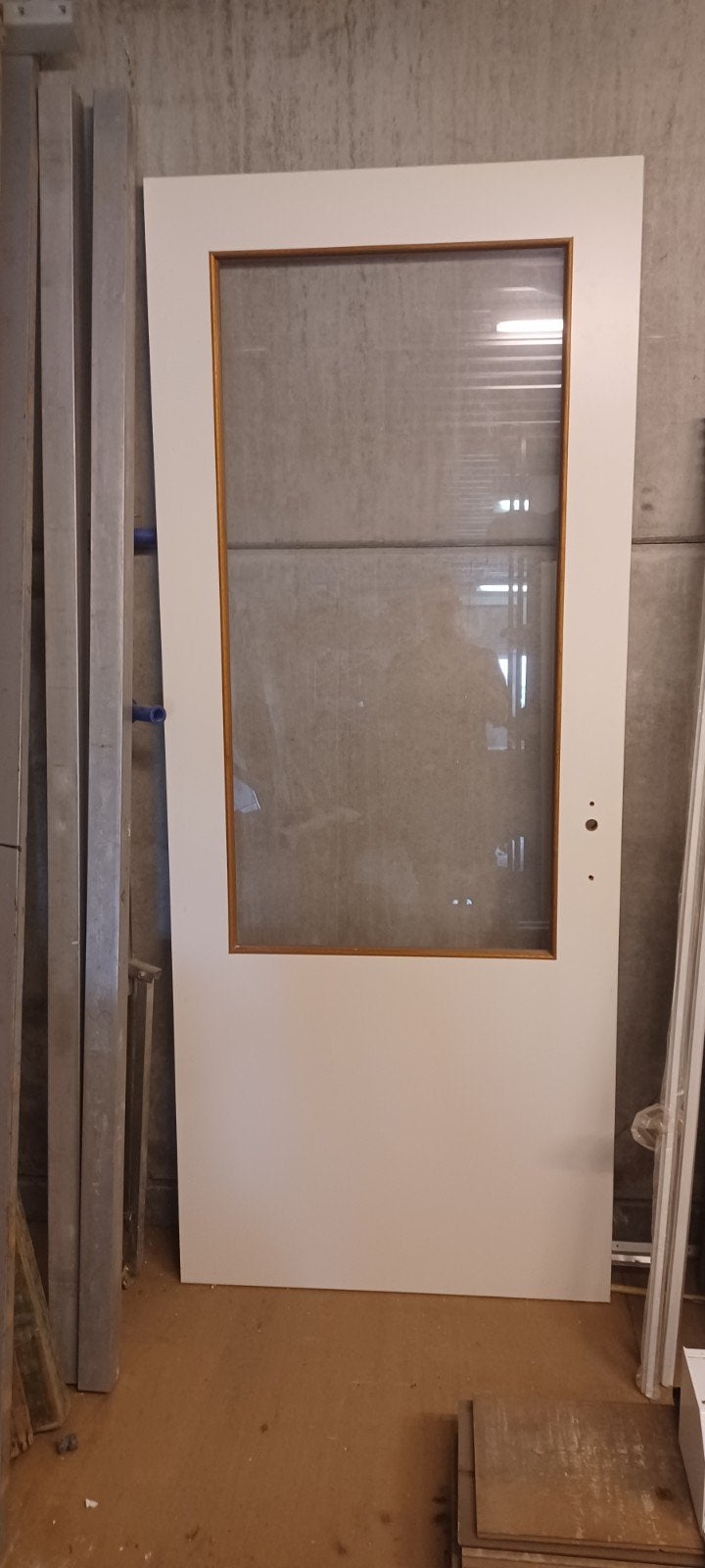 Opdekdeur met glas, 93x231,5 cm, linksdraaiend, Doe-het-zelf en Verbouw, Ophalen, 80 tot 100 cm, 215 cm of meer, Binnendeur