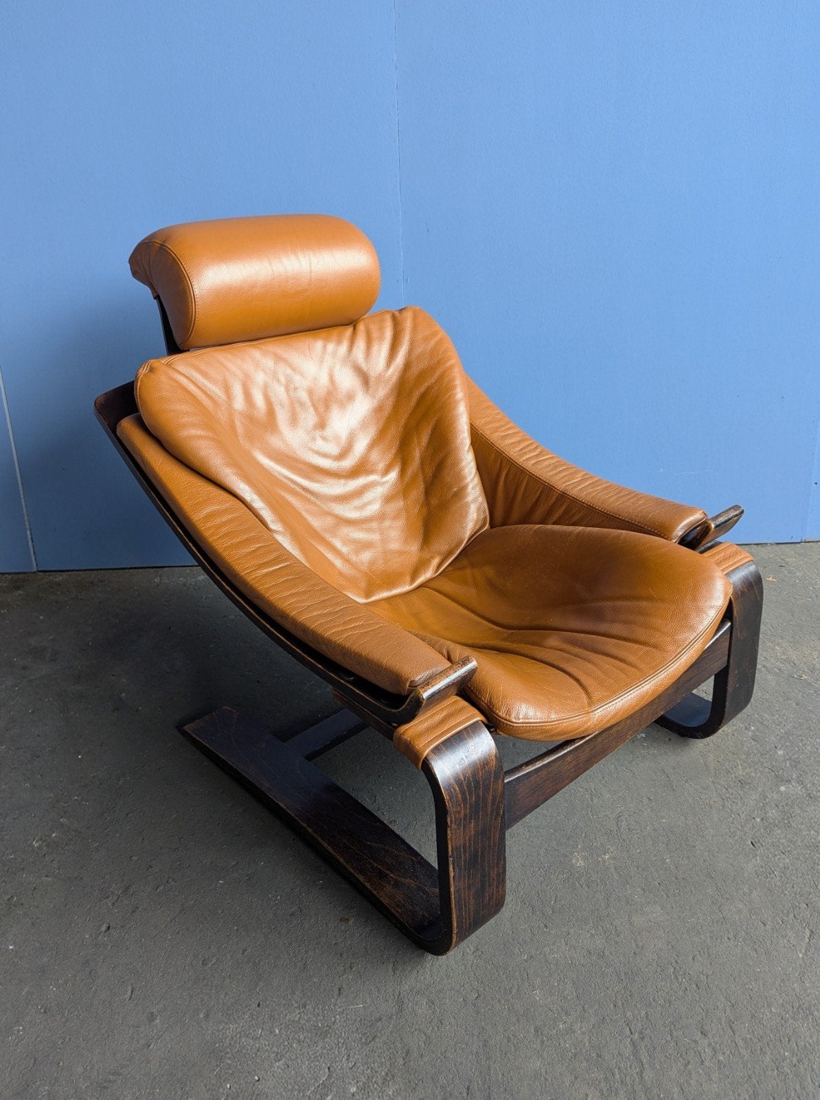 Vintage lounge fauteuil Ake Fribyter voor Nelo Mobel, Midcentury brutalist lounge chair Scandinavisch design, Gebruikt, 75 tot 100 cm