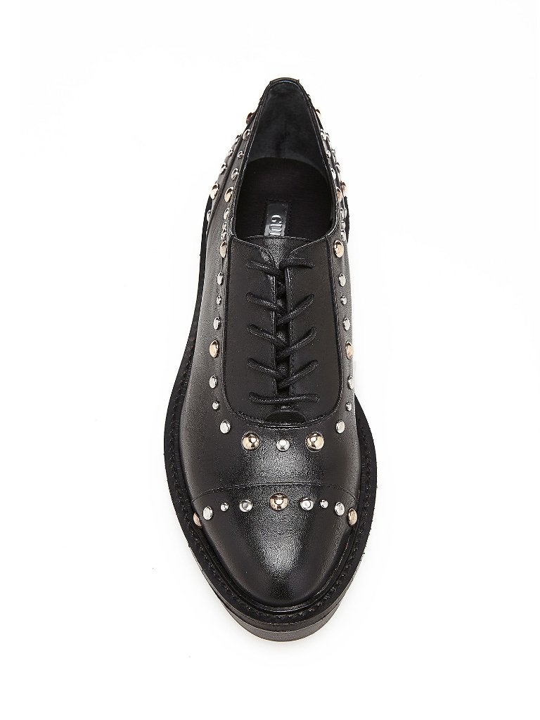 Zwart met studs Guess chelsea schoenen veterschoenen maat 39, Schoenen met lage hakken, Guess, Zwart, Nieuw