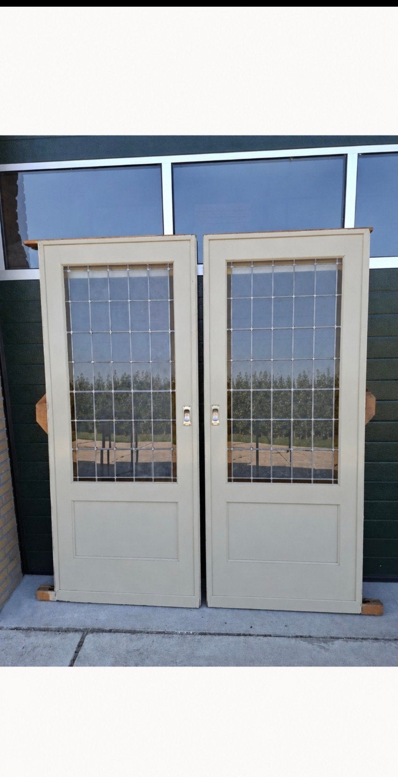 Kamer en suite deuren, 2 glas in lood deuren., Ophalen, Gebruikt, Binnendeur, Glas