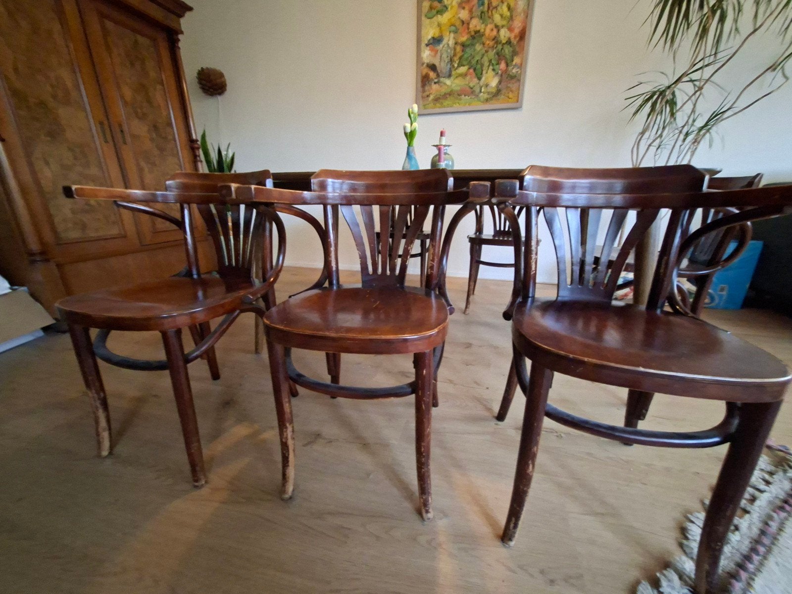 Vintage Thonet stoelen set - 6 stuks, Ophalen