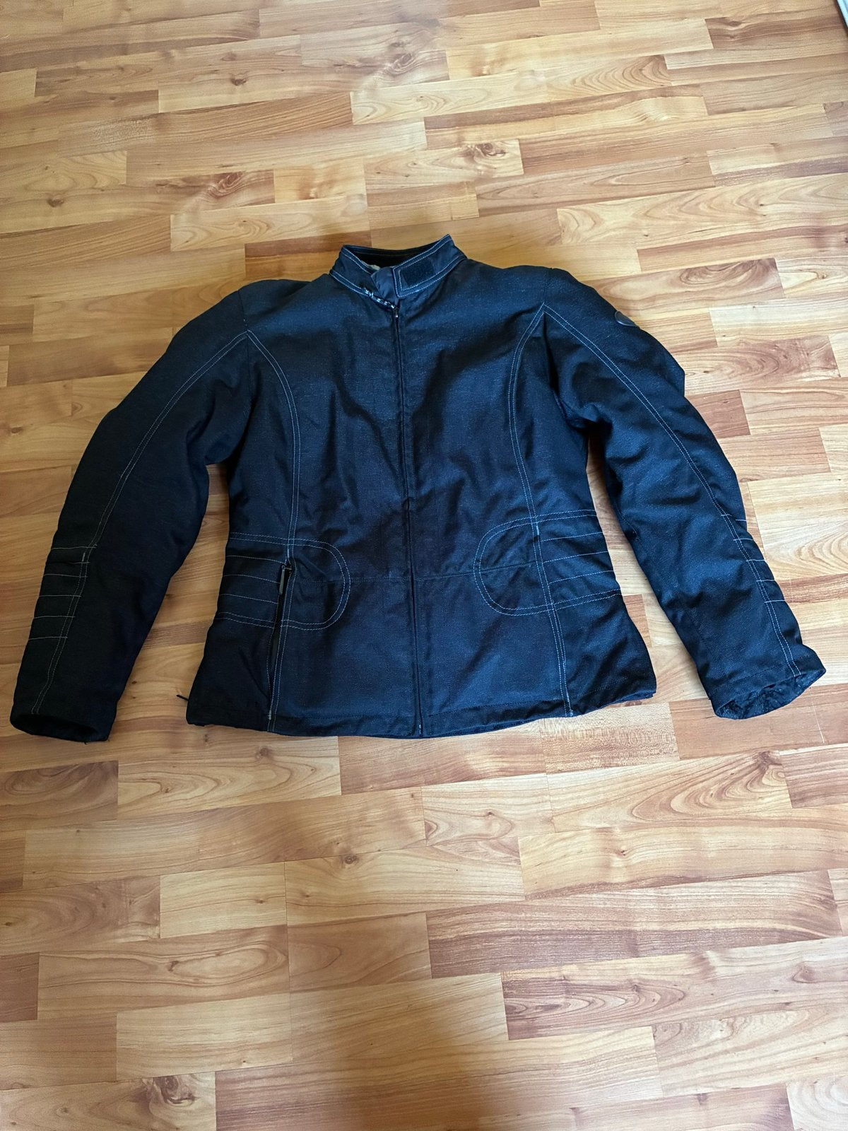 MQP dames motorjack in jeanslook, maat M/L, Motoren, Ophalen of Verzenden, Tweedehands, Dames, Jas | textiel