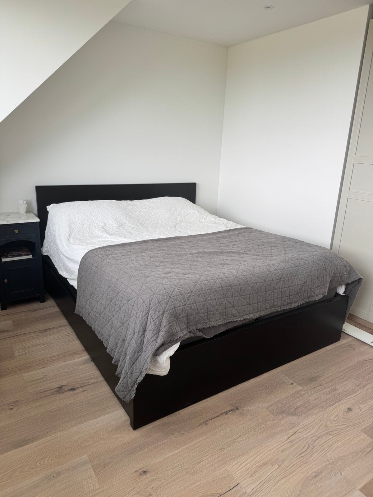 Zwart Malm bed, Ophalen, Gebruikt, Zwart, Tweepersoons