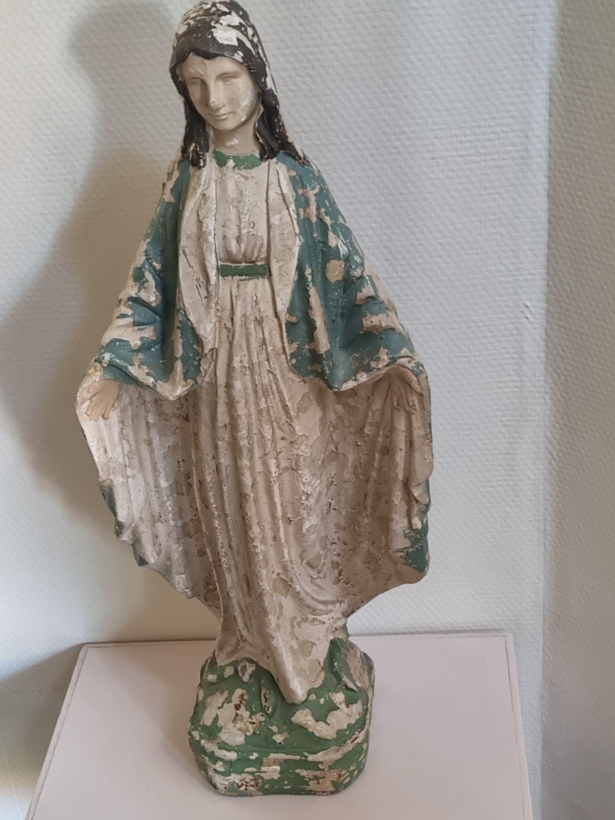 Vintage Mariabeeld - Gipsen beeldje met patina, Antiek en Kunst, Ophalen