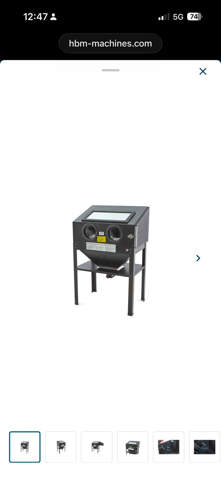 Zand straal kast/cabine, Ophalen of Verzenden, Zo goed als nieuw, 65 cm of meer, 70 cm of meer