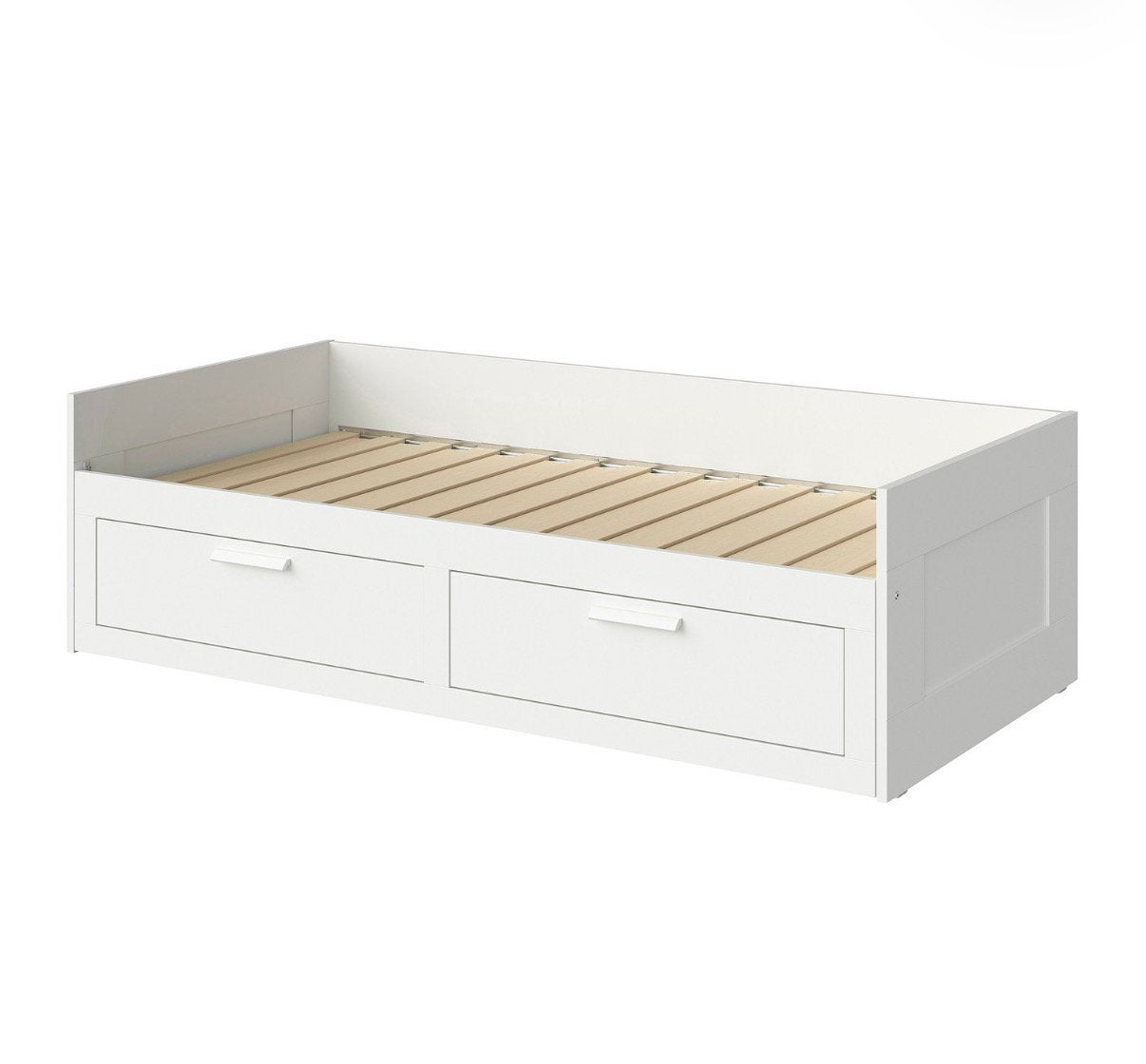 IKEA Brimnes uitschuifbaarbed 80/160*200cm, Ophalen, Eenpersoons, Wit, Zo goed als nieuw