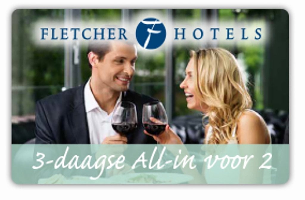 Hotelbon Fletcher Hotel 3-daagse All-in voor 2 t.w.v. €259,-, Tickets en Kaartjes, Twee personen, 2 overnachtingen