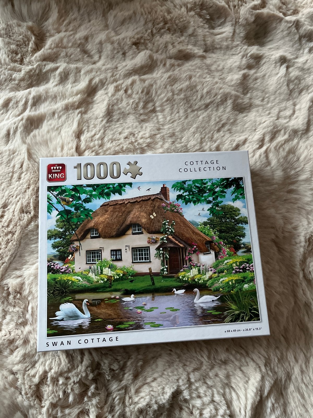 King Legpuzzel 1000 stukjes - Swan Cottage, Ophalen of Verzenden, 500 t/m 1500 stukjes, Zo goed als nieuw, Legpuzzel