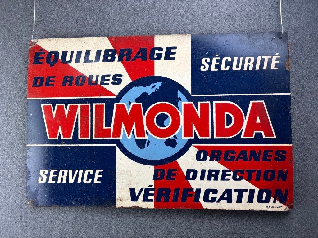 Wilmonda blikken reclamebord 1960-1970 50x33CM, Verzamelen, Reclamebord, Gebruikt, ., .