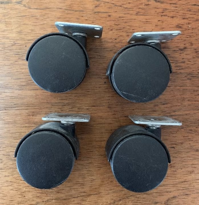 4x wieltje, zwenkwiel, zwenkwieltje voor onder kastje oid, Ophalen of Verzenden, Zo goed als nieuw