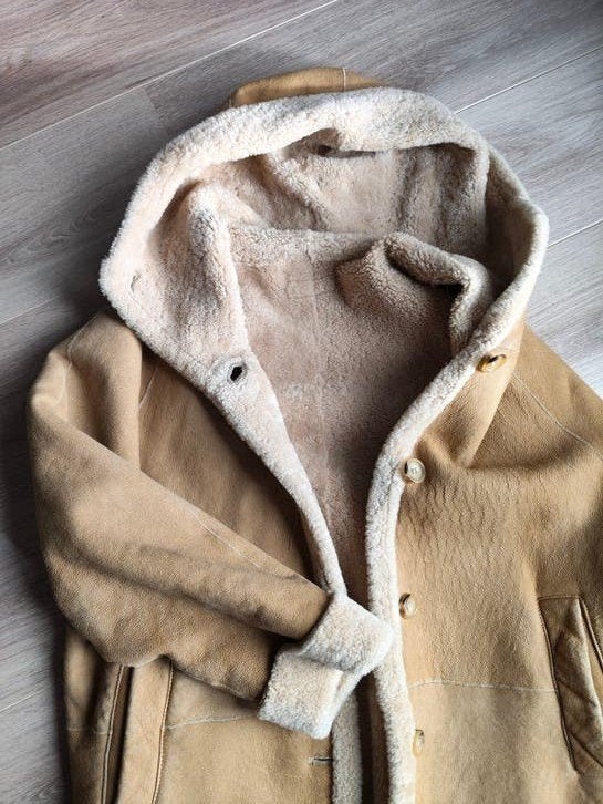 lammycoat shearling jack suède warme beige lammy coat Mt.M, Ophalen of Verzenden, Maat 38/40 (M), Bruin