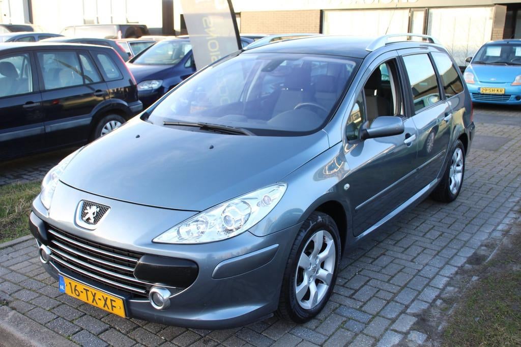 Peugeot 307 SW 2.0-16V Premium Panoramadak APK juli 2027! Cl, Gebruikt, Zwart, 4 cilinders, Blauw