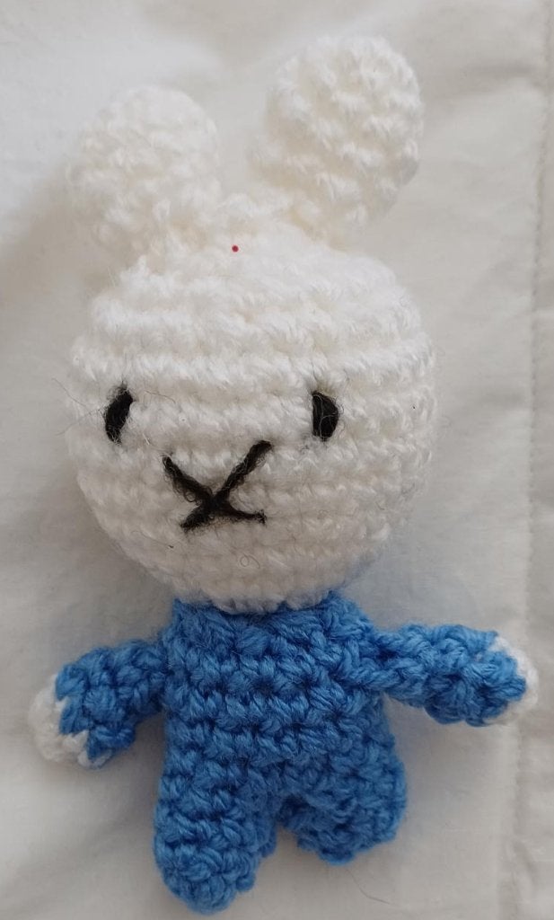 Knuffel 'Konijn', Handgemaakt, Ophalen of Verzenden, Klein (minder dan 20 cm), Konijn