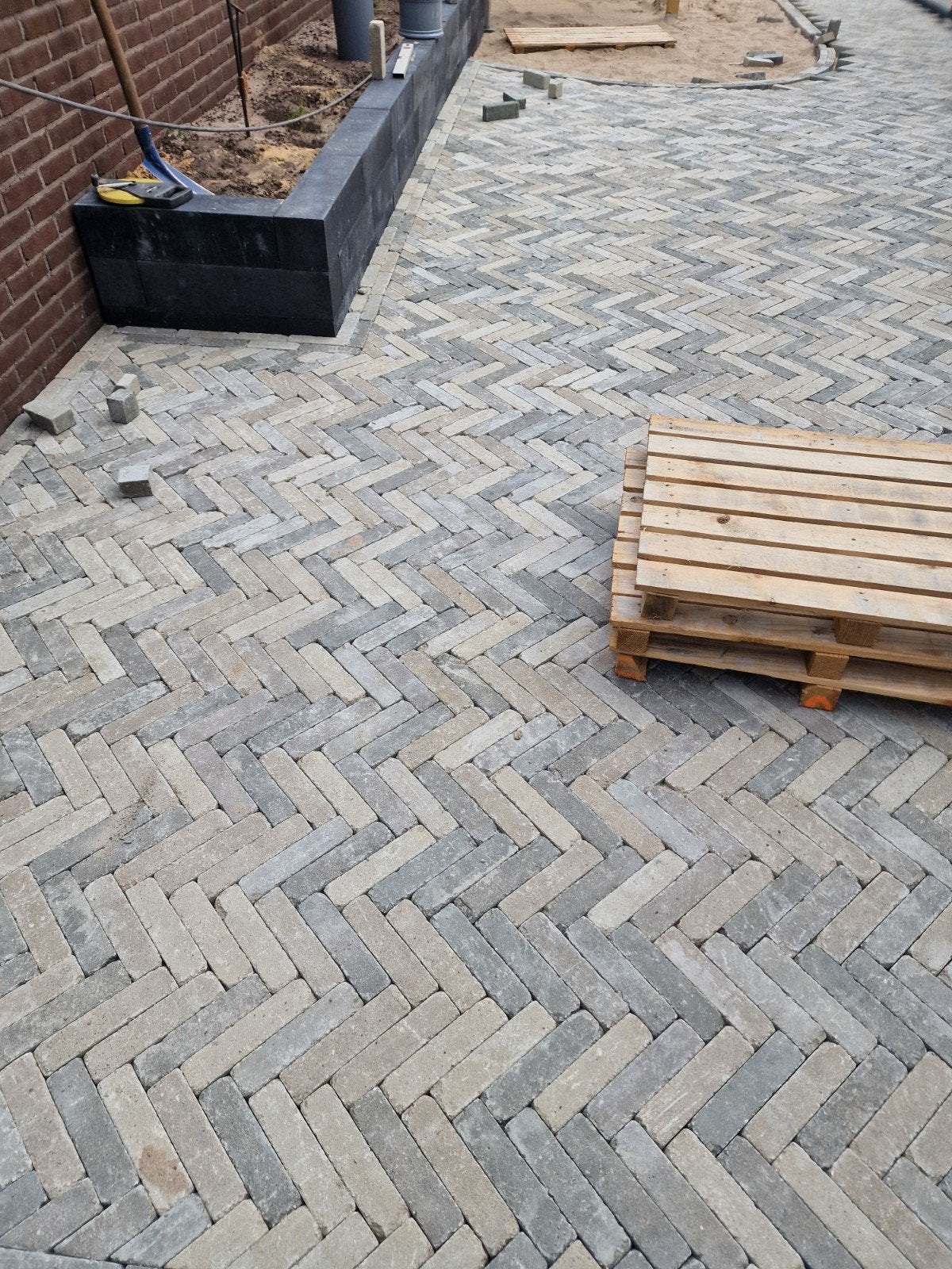 11 m2 nieuwe waaltjes grijs mix (op pallets), Ophalen, Klinkers, Nieuw, 10 m² of meer
