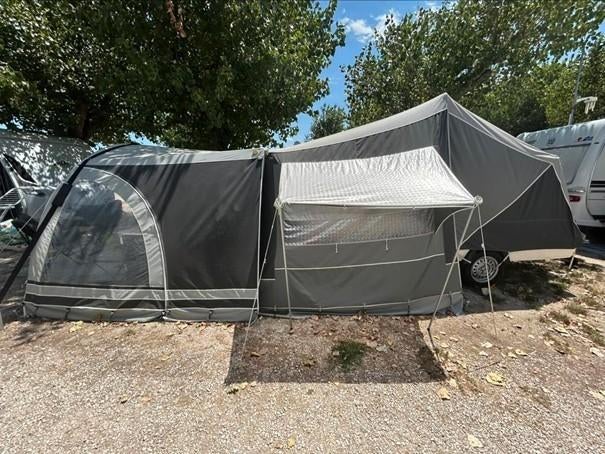 4-persoons Camplet Classic bouwjaar 2015, Caravans en Kamperen, Vouwwagens, Ophalen, Antraciet, Aanwezig, Camp-Let