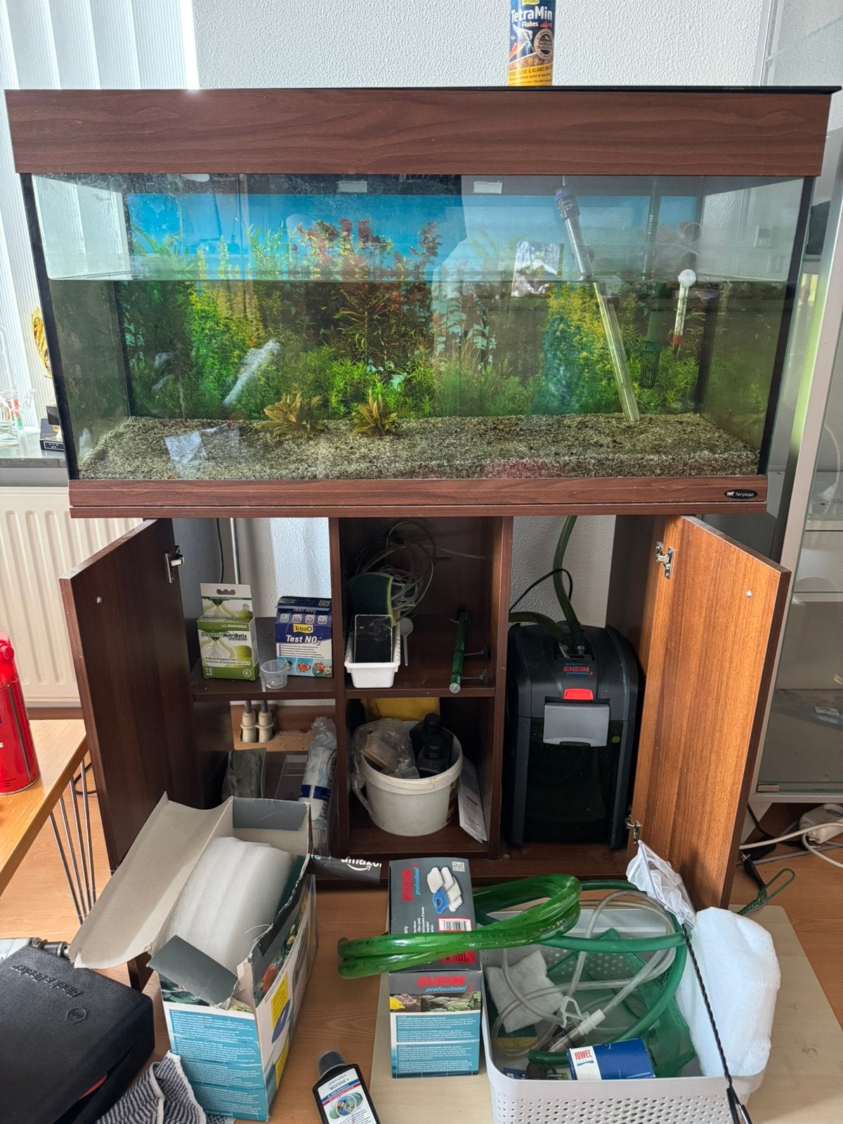 Complete aquarium met toebehoren, Dieren en Toebehoren, Ophalen, Inclusief toebehoren, Gebruikt, Leeg aquarium