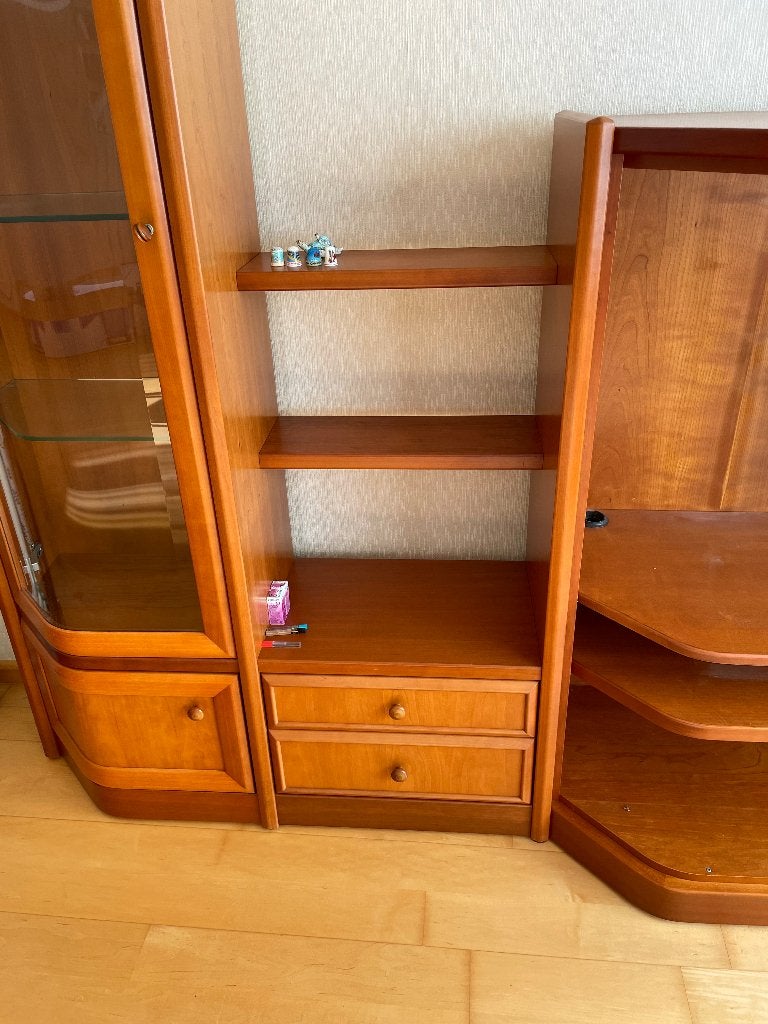 Kersen houten wandmeubel, Huis en Inrichting, Ophalen, Gebruikt, Met lade(s), Kersenhout