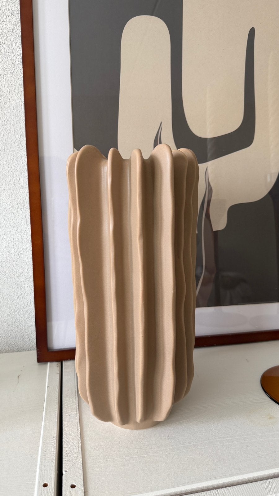 H&M Home keramieken vaas bruin, Huis en Inrichting, Ophalen, Bruin, 30 cm, Nieuw