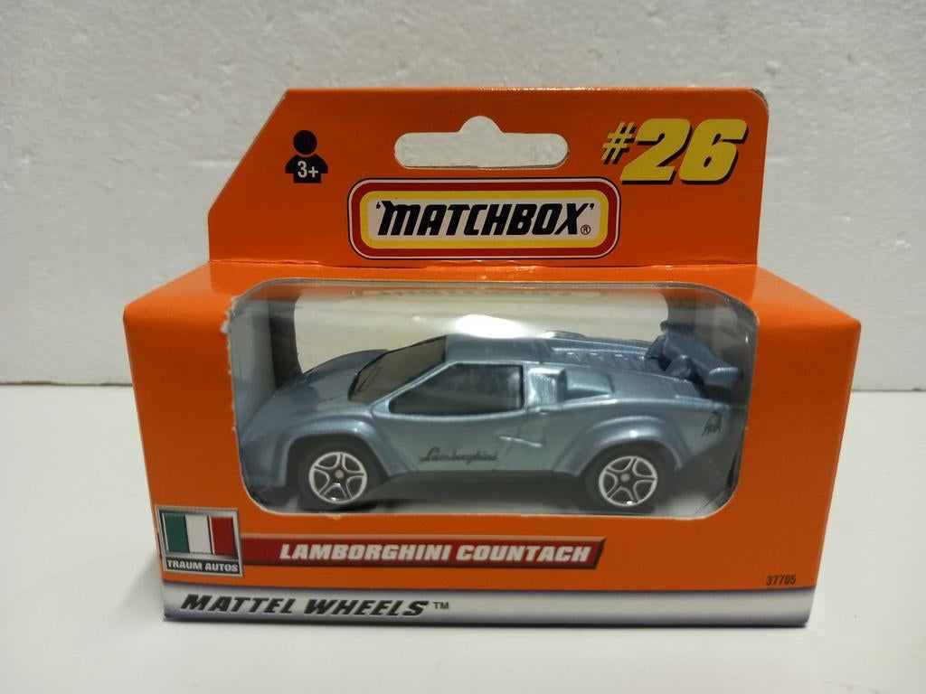 Matchbox #26 Lamborghini Countach grijs orangebox 3INCH, Ophalen of Verzenden, Zo goed als nieuw, Auto