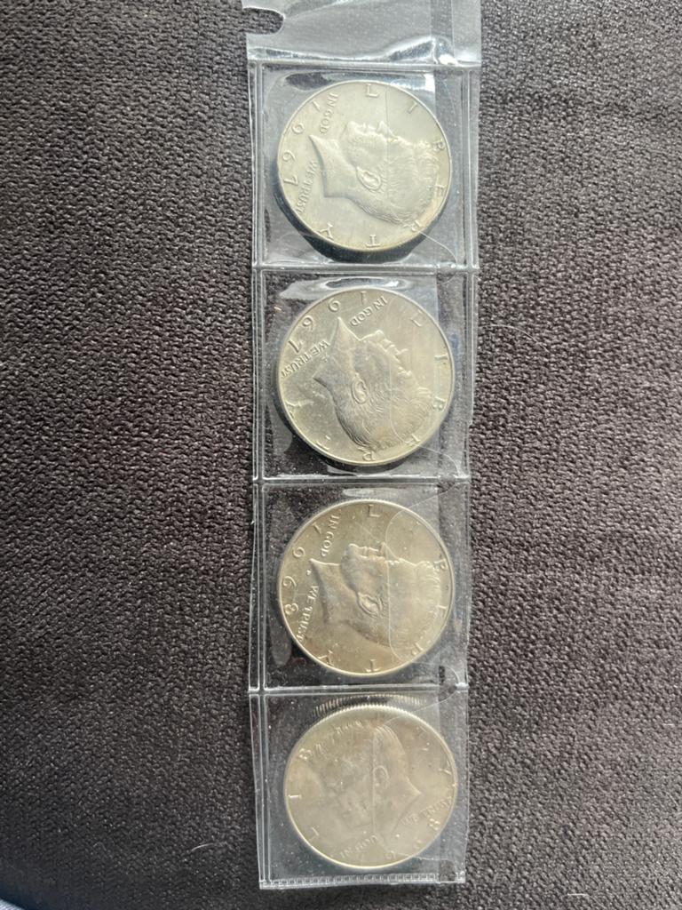 4 Zilveren Amerikaanse Half Dollars - Kennedy, Ophalen of Verzenden, Setje, Zilver