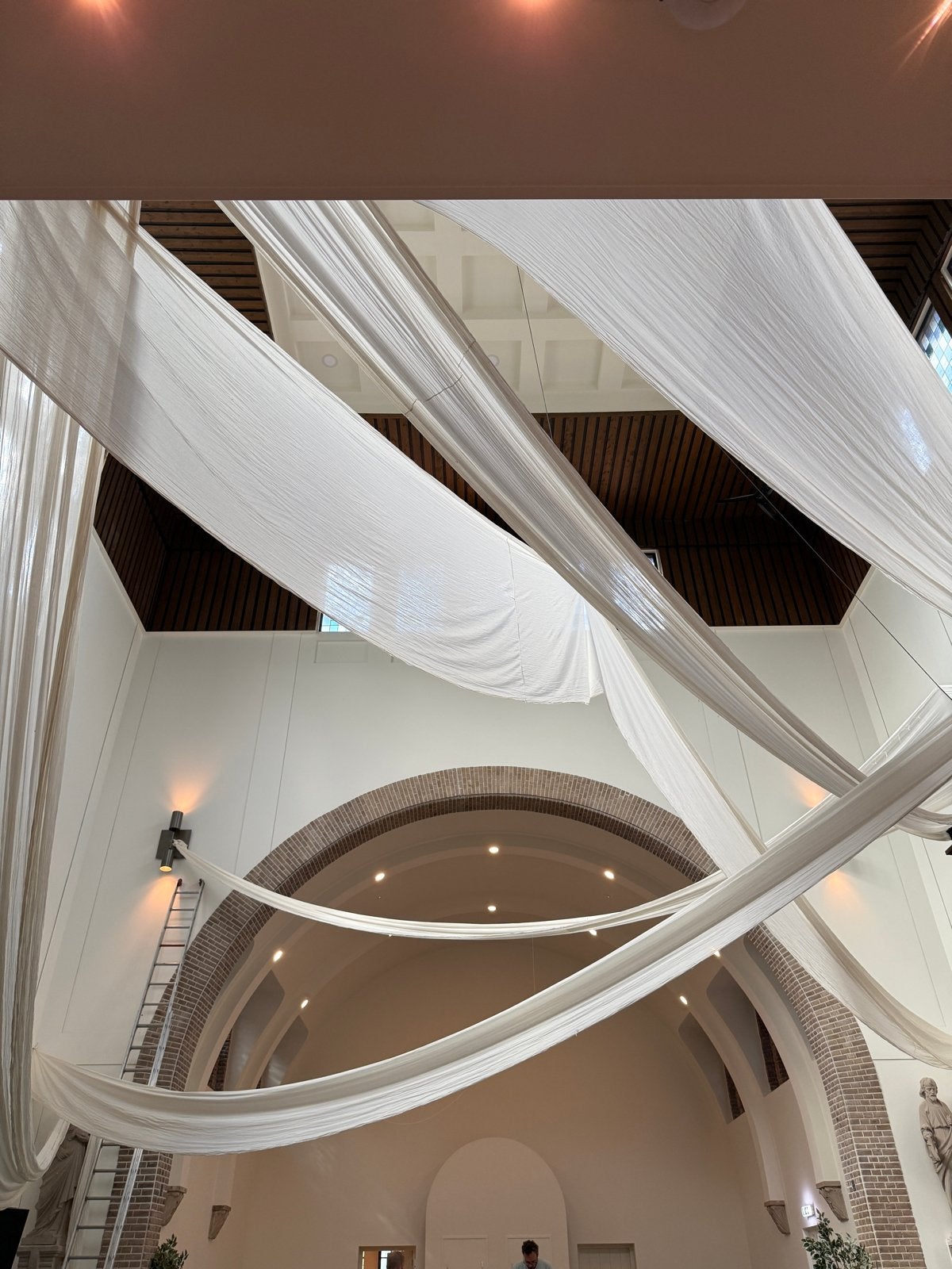 Witte decoratiestof voor evenementen | 4x32 meter, Ophalen, Gebruikt, Wit, 200 cm of meer