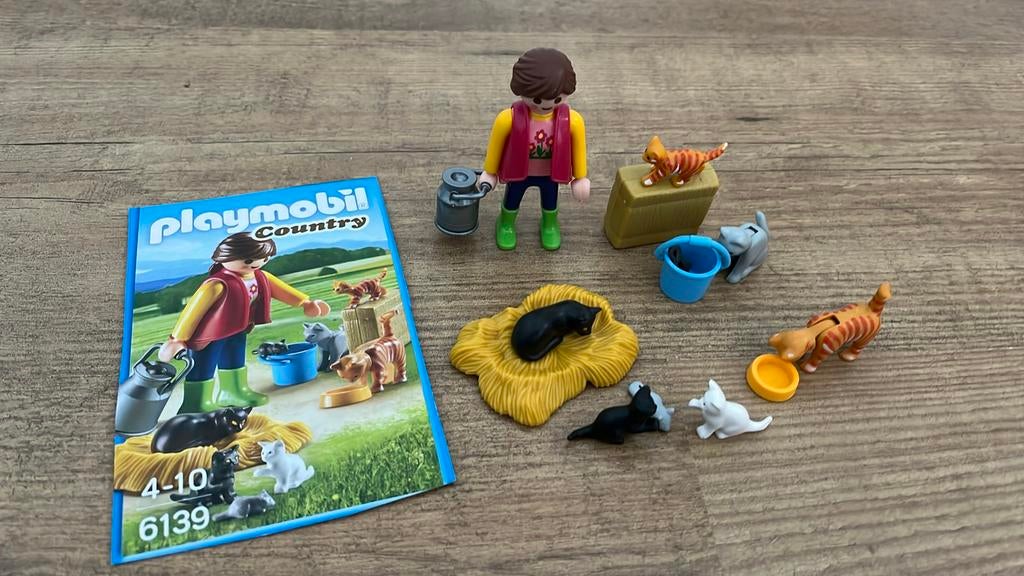 Playmobil 6139 Bonte Kattenfamilie - Complete Set, Ophalen of Verzenden, Gebruikt, Complete set