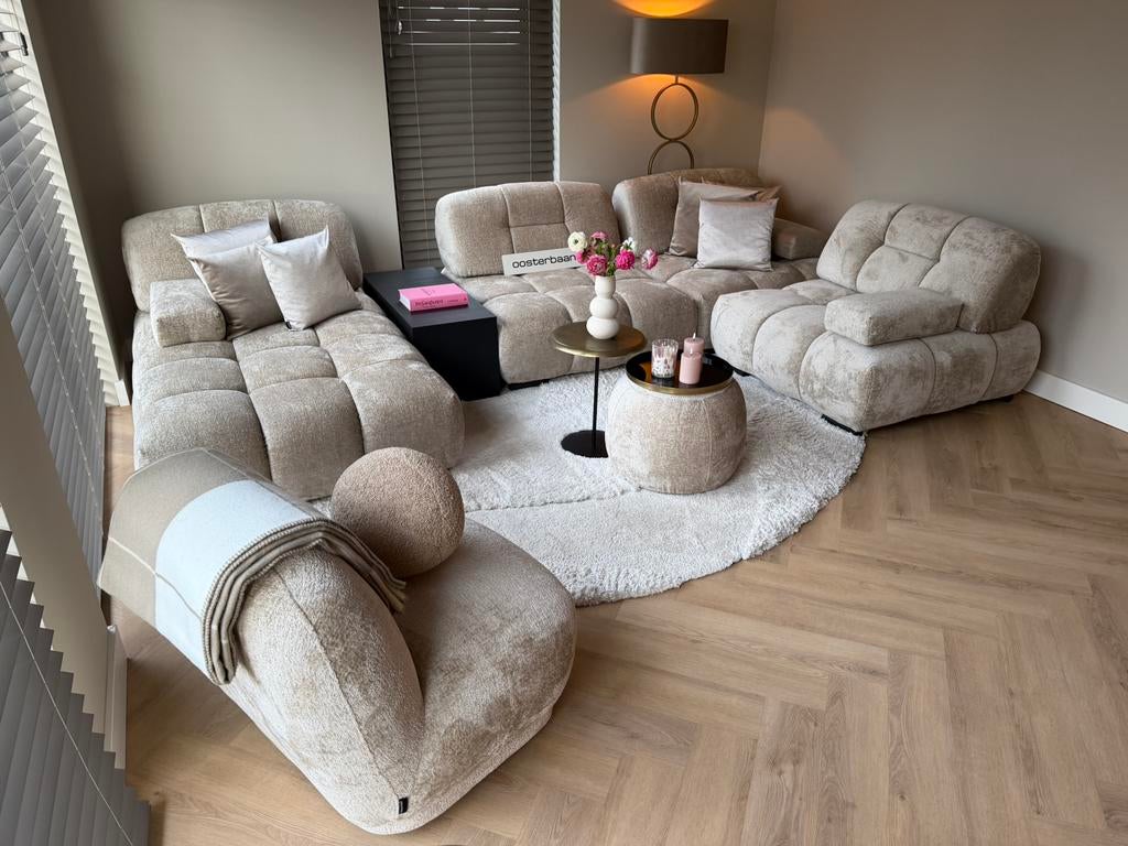 Luxe Velvet Teddy Modulaire U-bank Bloksy 170x370x220cm NEW, Info@oosterbaanwonen.nl, Venus 31 8448CE Heerenveen, Hoekbank, Oosterbaan Wonen