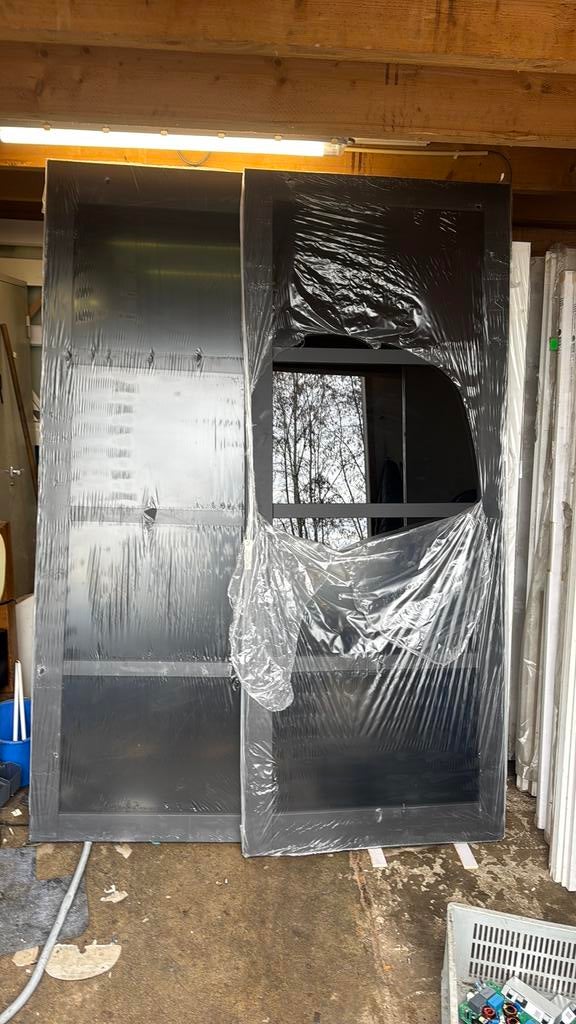 2x stompe steellook schuifdeur 93x231.5 cm rookglas nr 143