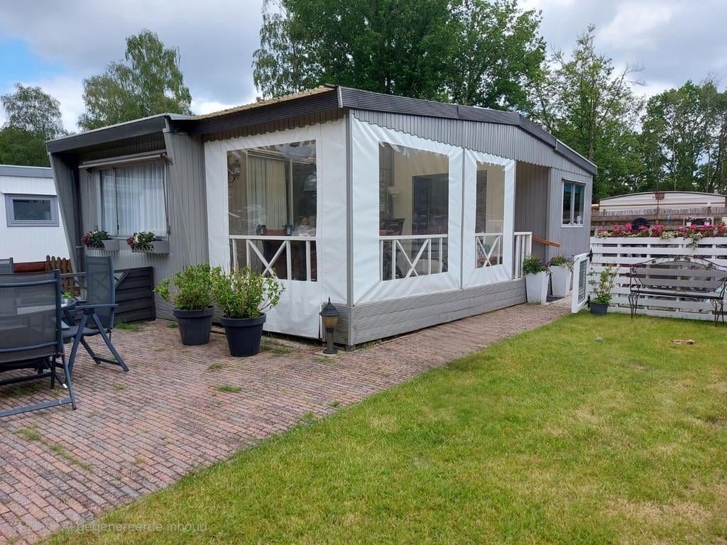 Houten Chalet te Koop op Camping Ruimzicht, Stroe, Caravans en Kamperen, Stacaravans, Tot en met 4