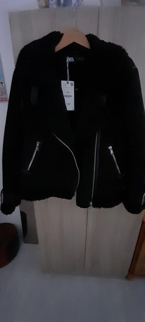Nieuwe zwarte suede zara biker jas mt L, Zara, Ophalen of Verzenden, Nieuw, Zwart