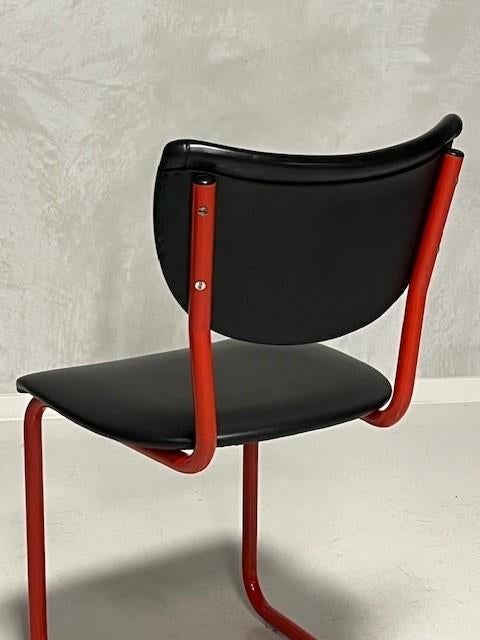 Gebroeders de Wit 2011 eetkamerstoel vintage rood zwart, Ophalen, De Wit, Gebruikt, Zwart