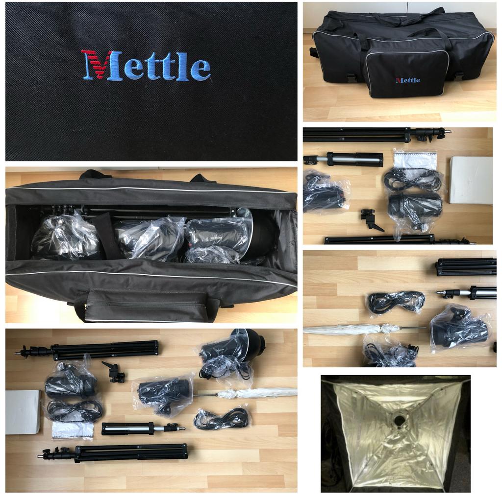 Flitserset NIEUW Qihe 3 x 300 watt/sec Portable studioset, Ophalen, Nieuw