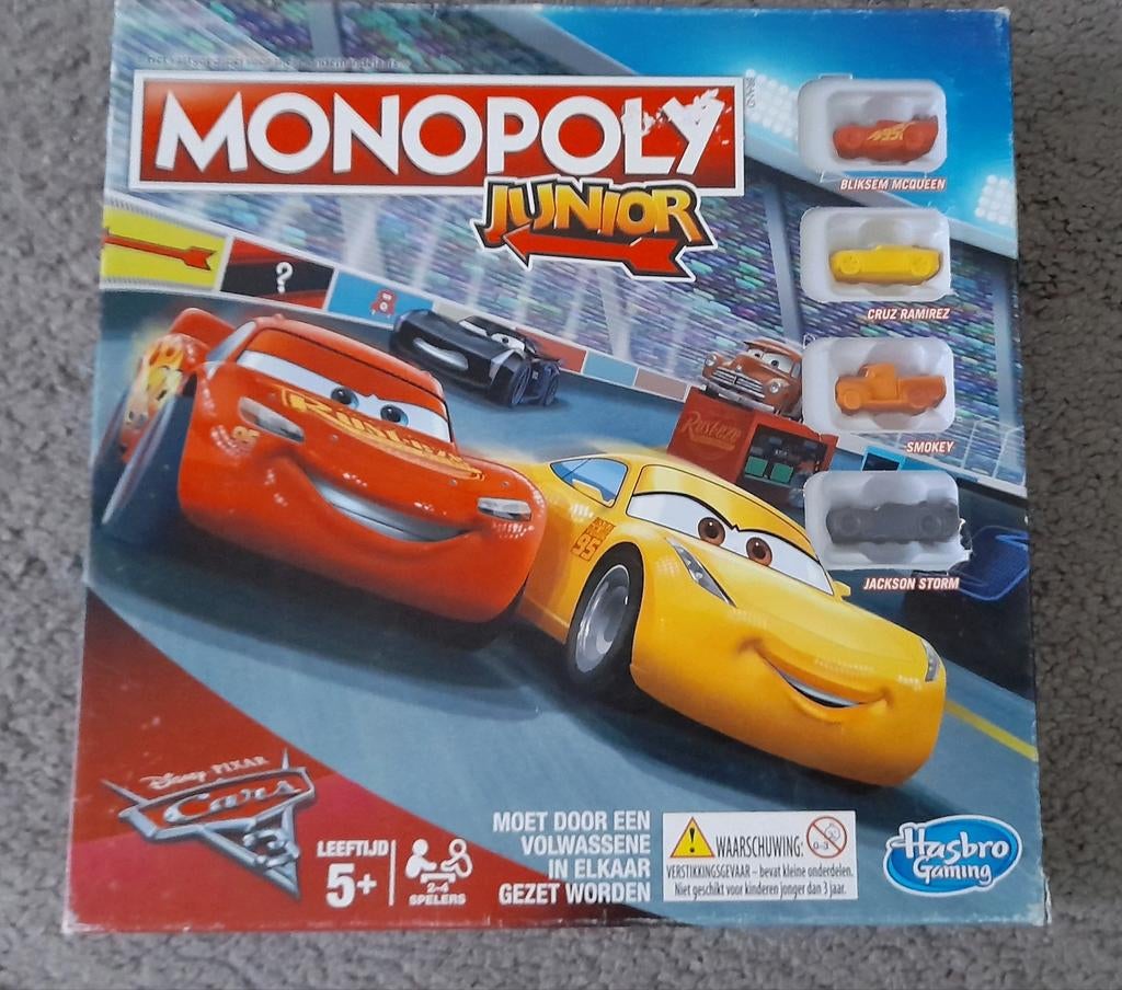 Disney Pixar Cars Monopoly van Hasbro, Een of twee spelers, Ophalen of Verzenden, Gebruikt, Hasbro
