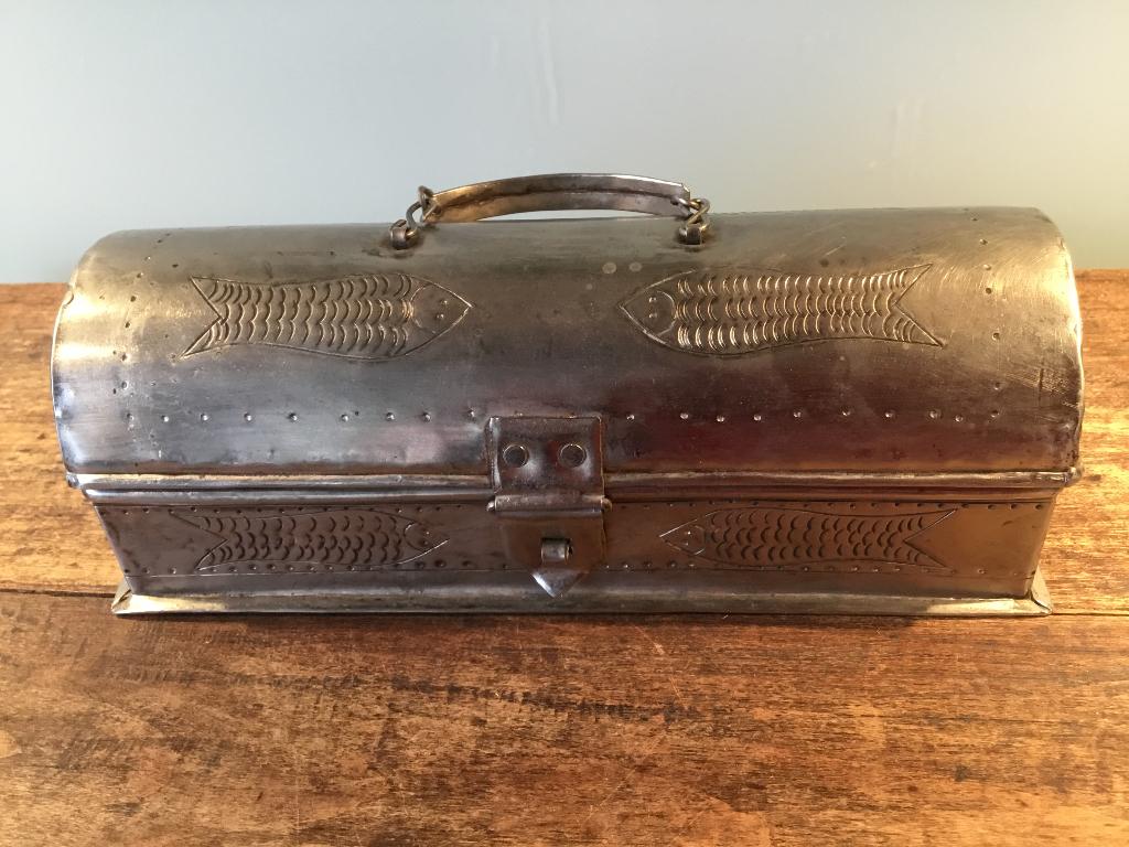 Vintage vismes Gebrüder Hepp + handwerk Opbergkistje Bestek, Ophalen of Verzenden