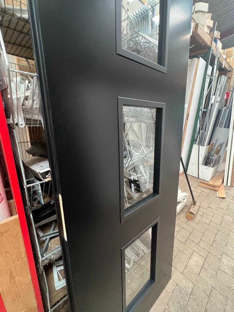 83x231,5cm Binnendeur opdek L zwart incl glas CD2, Ophalen, Cando, 80 tot 100 cm, Binnendeur