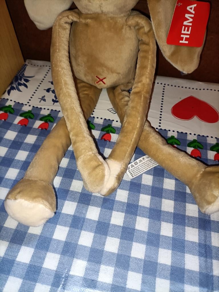 Hema konijn knuffel met magneten in handen met kaartje, Kinderen en Baby's, Speelgoed | Knuffels en Pluche, Ophalen of Verzenden