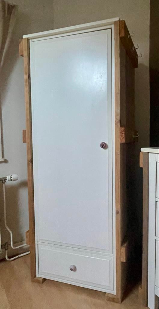Gepimpte IKEA Hemnes Kledingkast met Steigerhouten Details, Huis en Inrichting, Ophalen, 50 tot 100 cm, Zo goed als nieuw, Met lade(s)