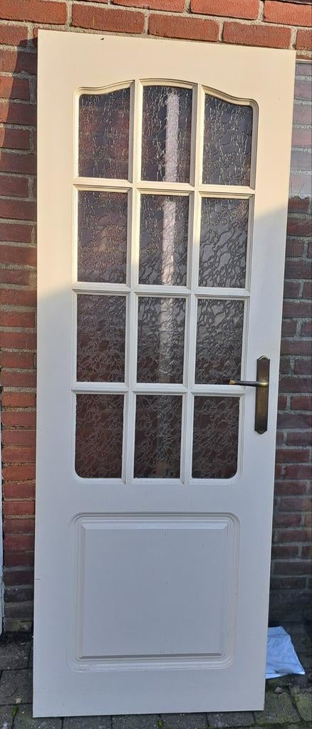 Houten binnendeur met glas 73x201cm, Doe-het-zelf en Verbouw, Deuren en Horren, Ophalen, Gebruikt, Minder dan 80 cm, Binnendeur