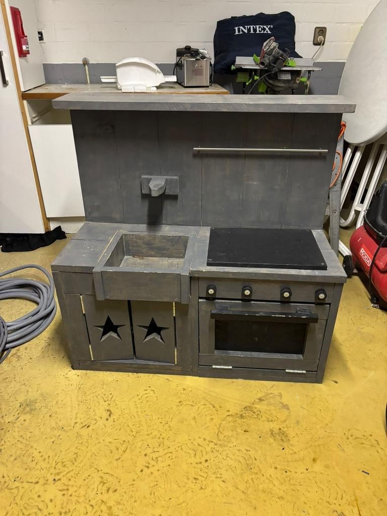 Steigerhouten Speelkeuken - 100x100x50 cm, Ophalen, Gebruikt, Hout, Speelkeuken