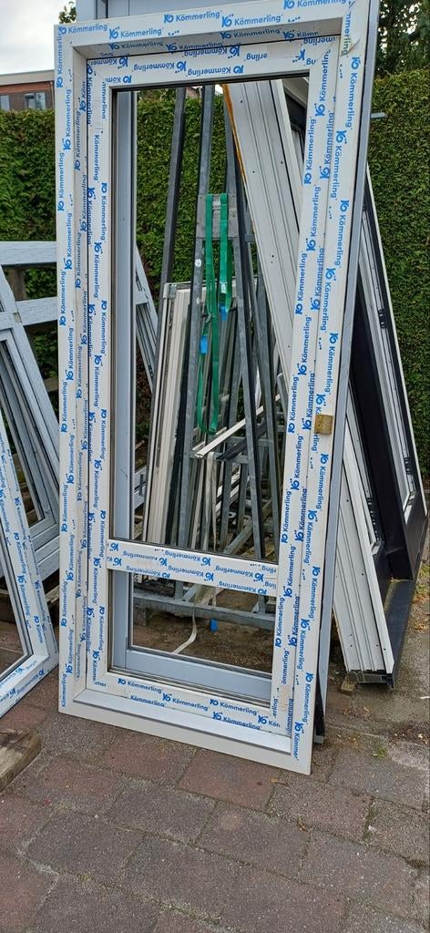 Kunststof kozijn met deur 96 x 232, Ophalen, Glas, Buitendeur, 215 cm of meer