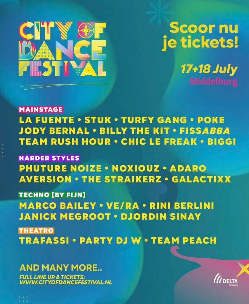 City of Dance Festival 18 Juli (4 Zaterdag Tickets), Drie personen of meer