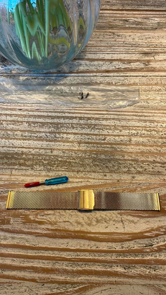 Gouden bandje voor smartwatch 18mm, Ophalen of Verzenden, Nieuw, Roze, IOS